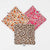 Pack de 3 cotons lavables en éponge bambou de motifs différents, léopard, Corail Liberty, Brun Liberty