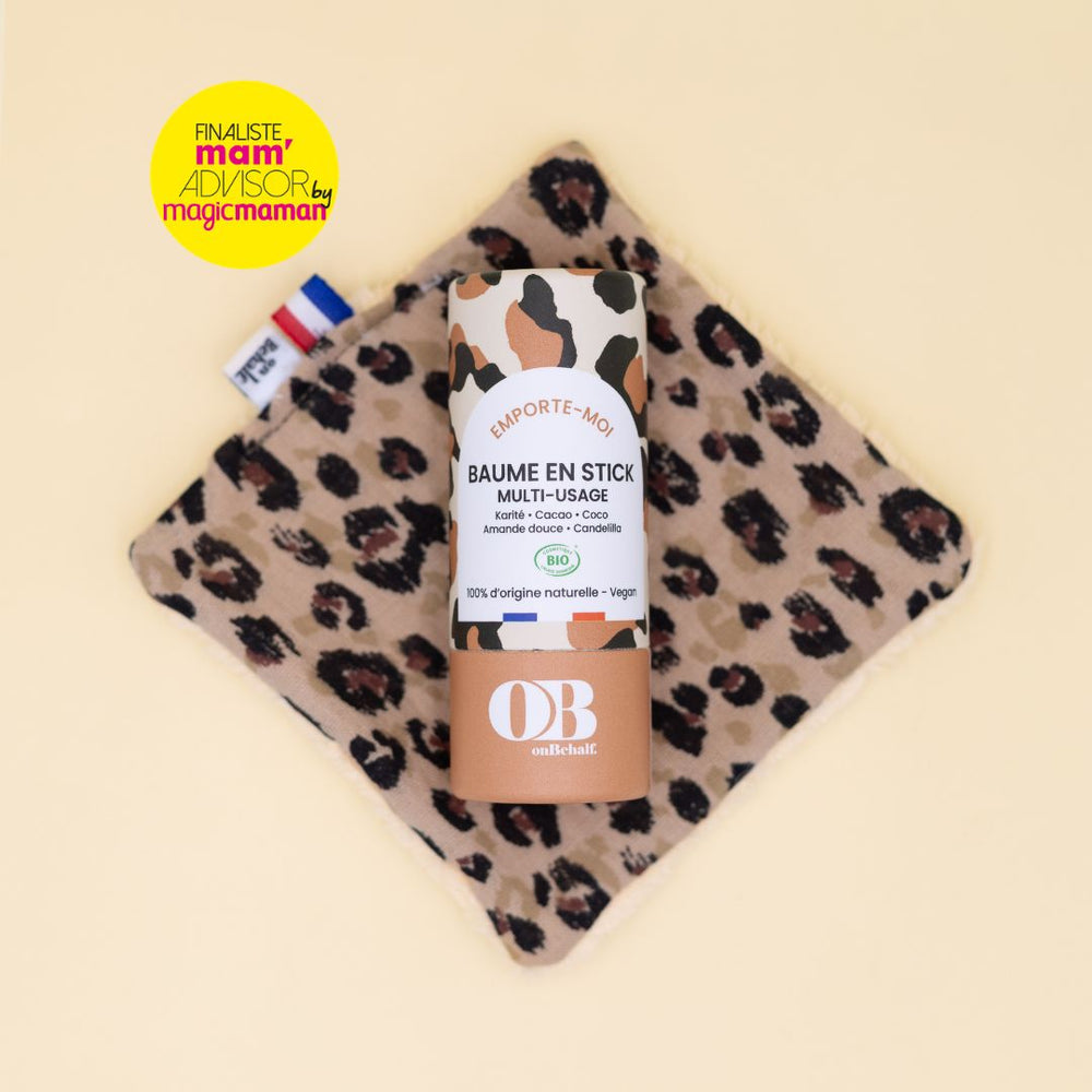 Baume en stick 100% naturels et certifiés bio. Parfum vanille, Karité, Cacao, Coco, Amande douce, Candelilla