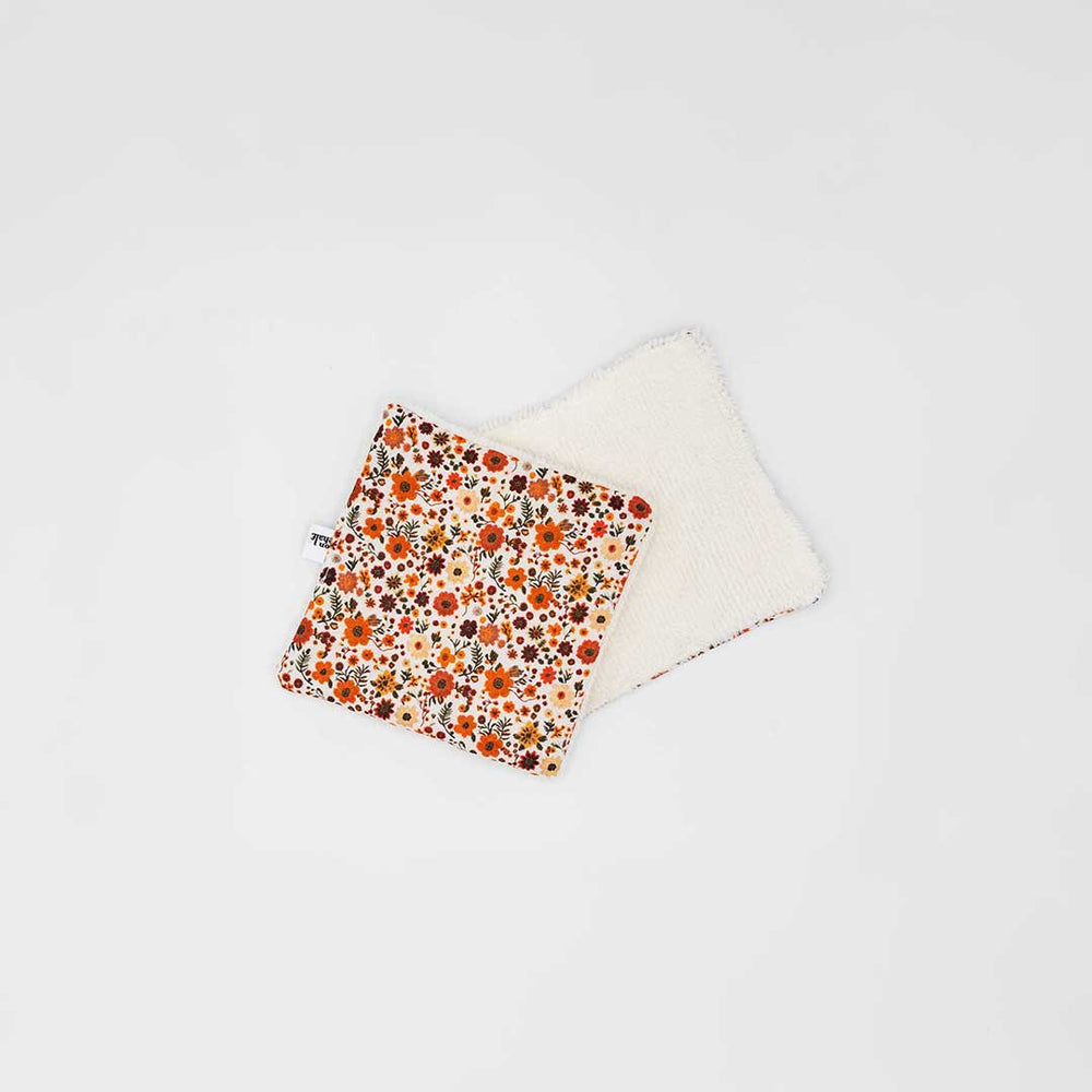 Pack de 3 cotons lavables en éponge bambou de motif Brun Liberty