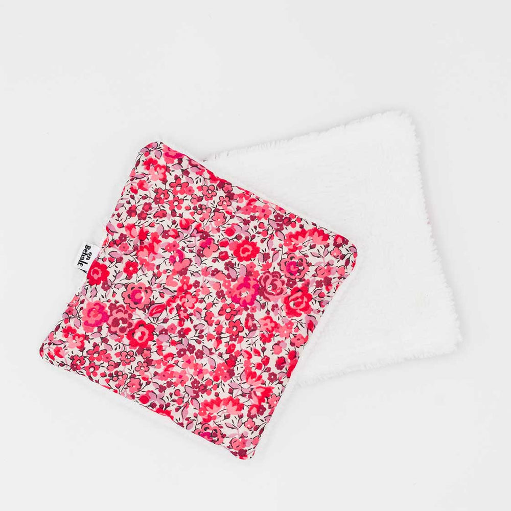 Pack de 3 cotons lavables en éponge bambou de motif Corail Liberty