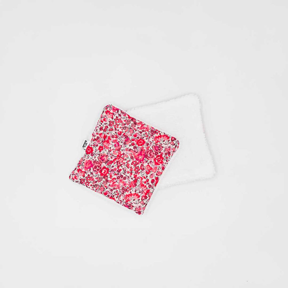 Pack de 3 cotons lavables en éponge bambou de motif Corail Liberty