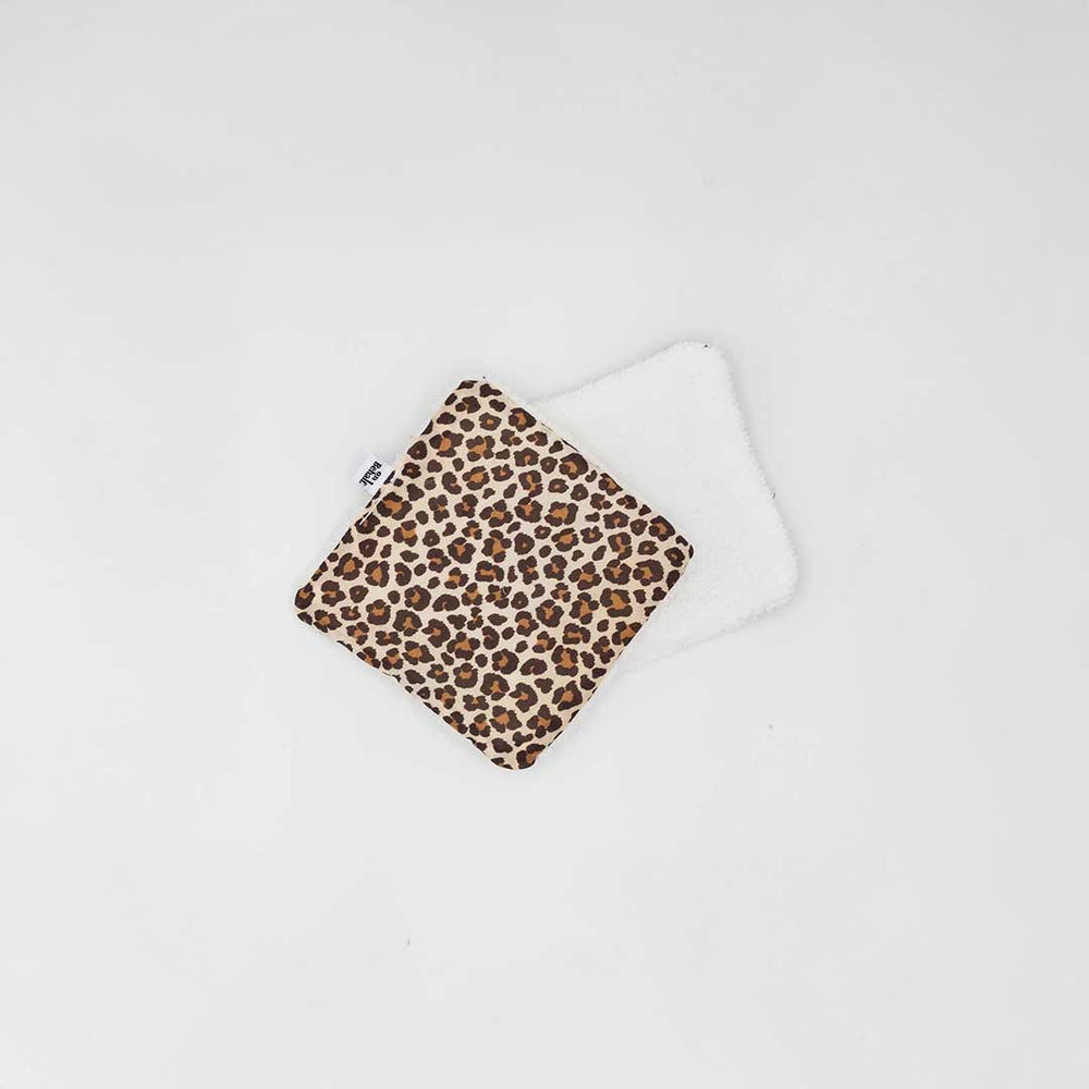 Pack de 3 cotons lavables en éponge bambou de motif Léopard
