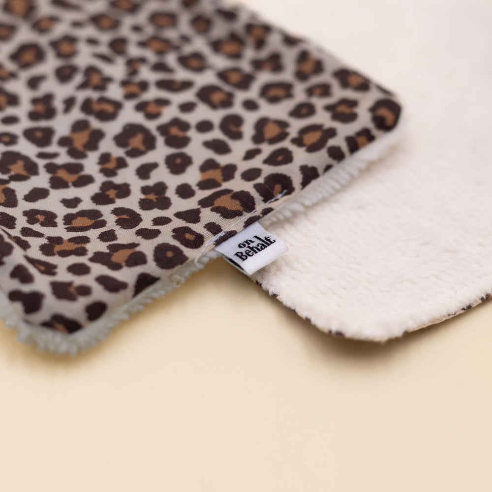 Coton lavable en éponge bambou de motif Léopard