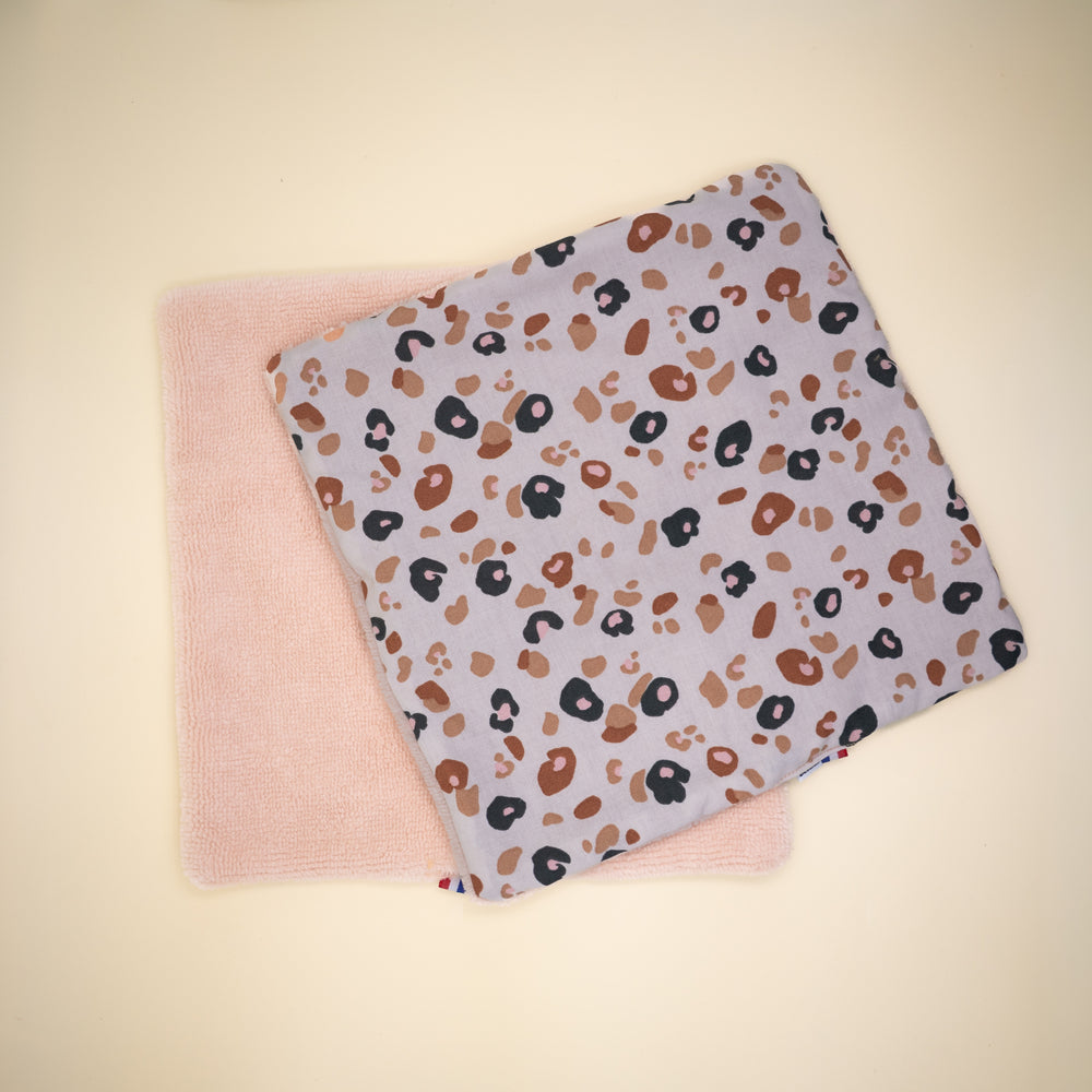 minis serviettes ultra-douces en éponge de bambou et en coton pour vous sécher le visage pour les peaux à imperfections et les peaux sensibles à motif léopard 